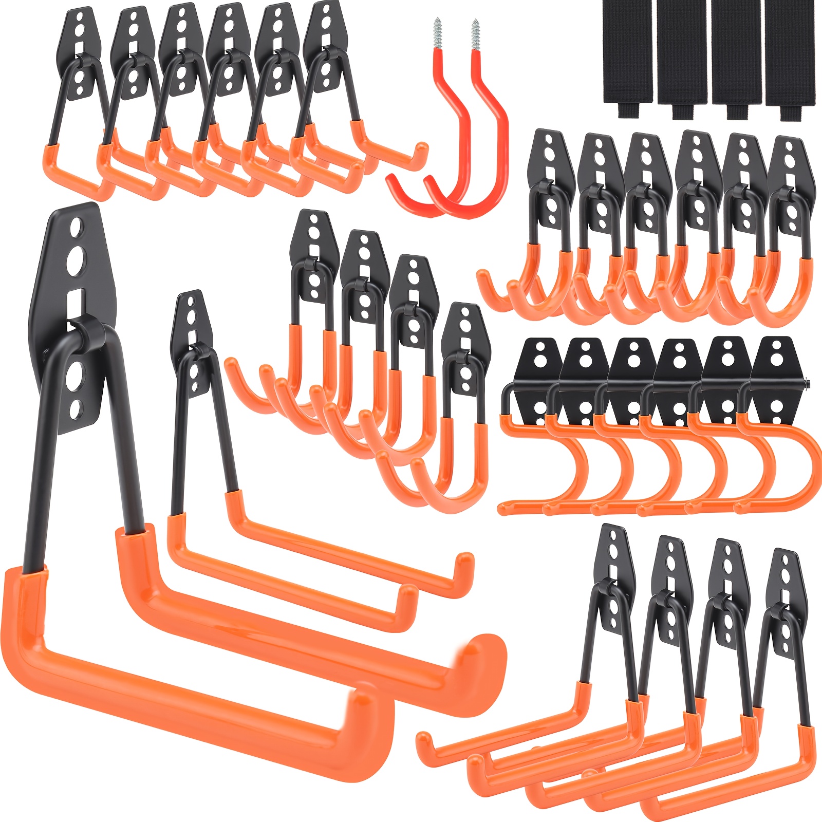 Sports Equipment Storage - 14+2/26+2/34pcs Heavy Duty Garage Storage Hooks,