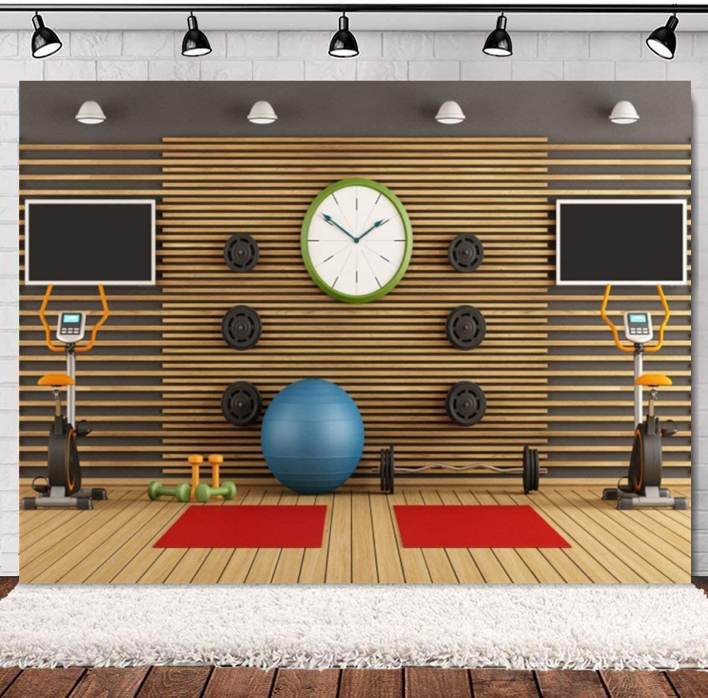Sports Equipment Background - Gym Photography Backdrop Stadium Fitness Equipments