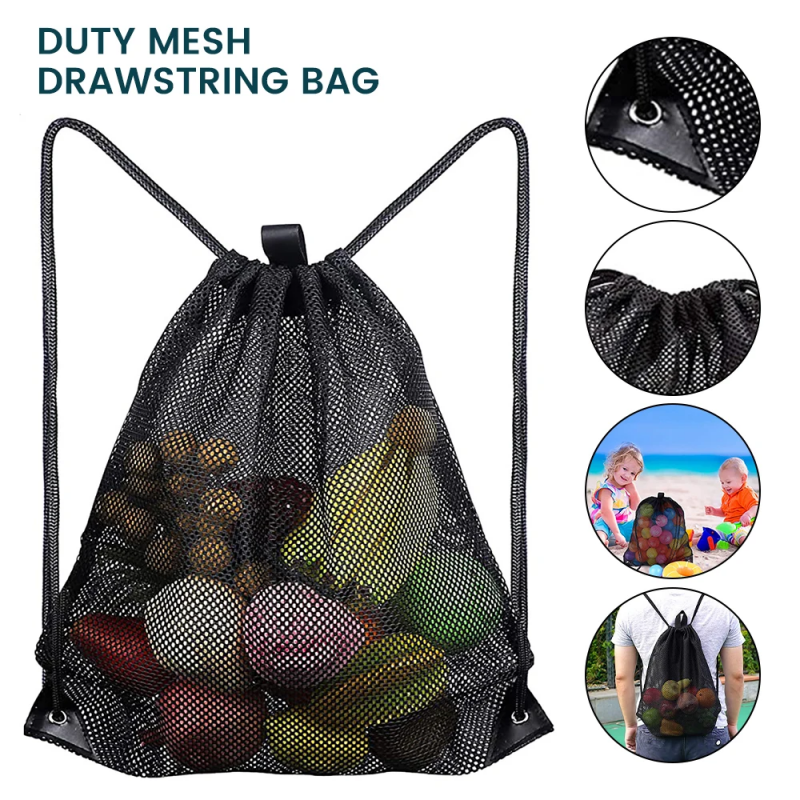 Sports Equipment Shop - Portable Multifunction Drawstring Mesh Backpack Bag