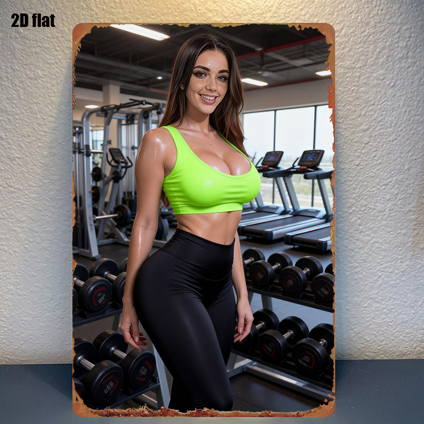 Sports Equipment Background - 2D Flat Style Metal Sign Sexy