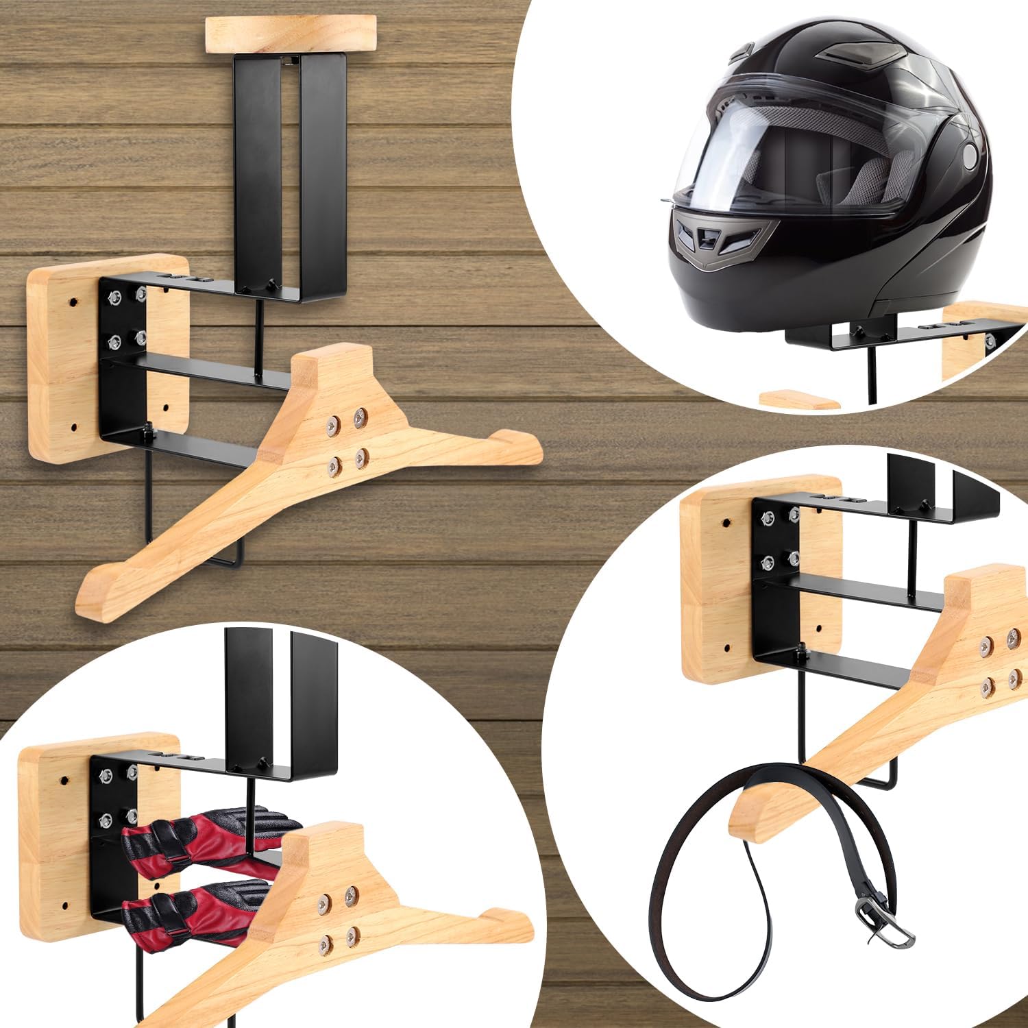 Wood Motorcycle Helmet Holder  - Sports Equipment Storage incelemesi ve fiyatı