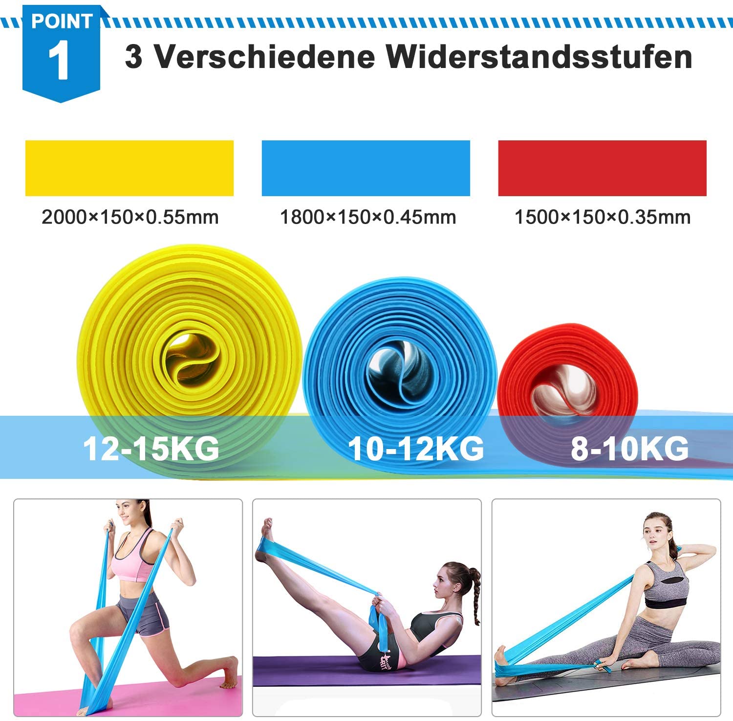 Elastic Fitness Bands 3Pcs Res - Sports Equipment Supplies incelemesi ve fiyatı