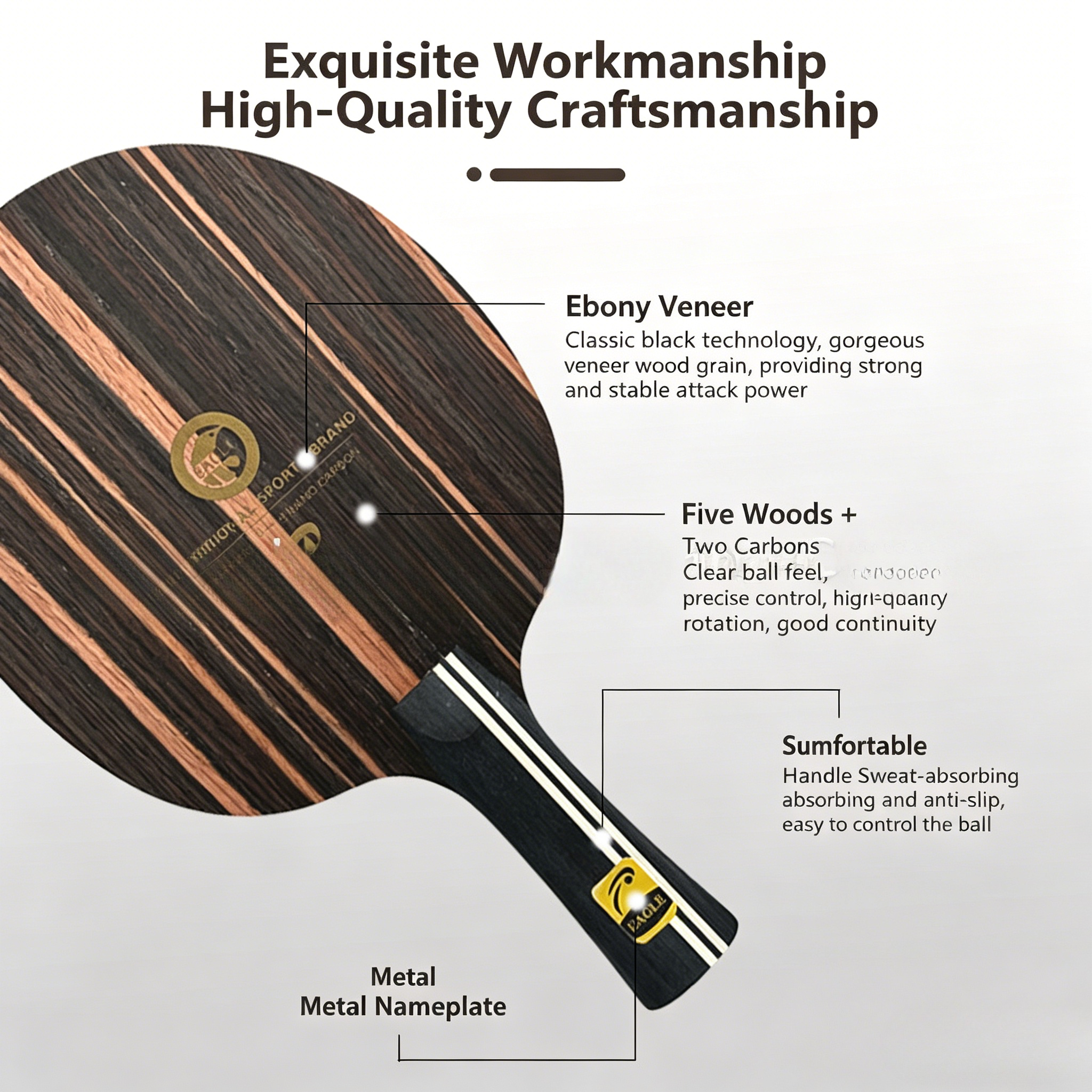 EAGLE-Z-5S 7-Ply Table Tennis  - Padel Racket Carbon incelemesi ve fiyatı