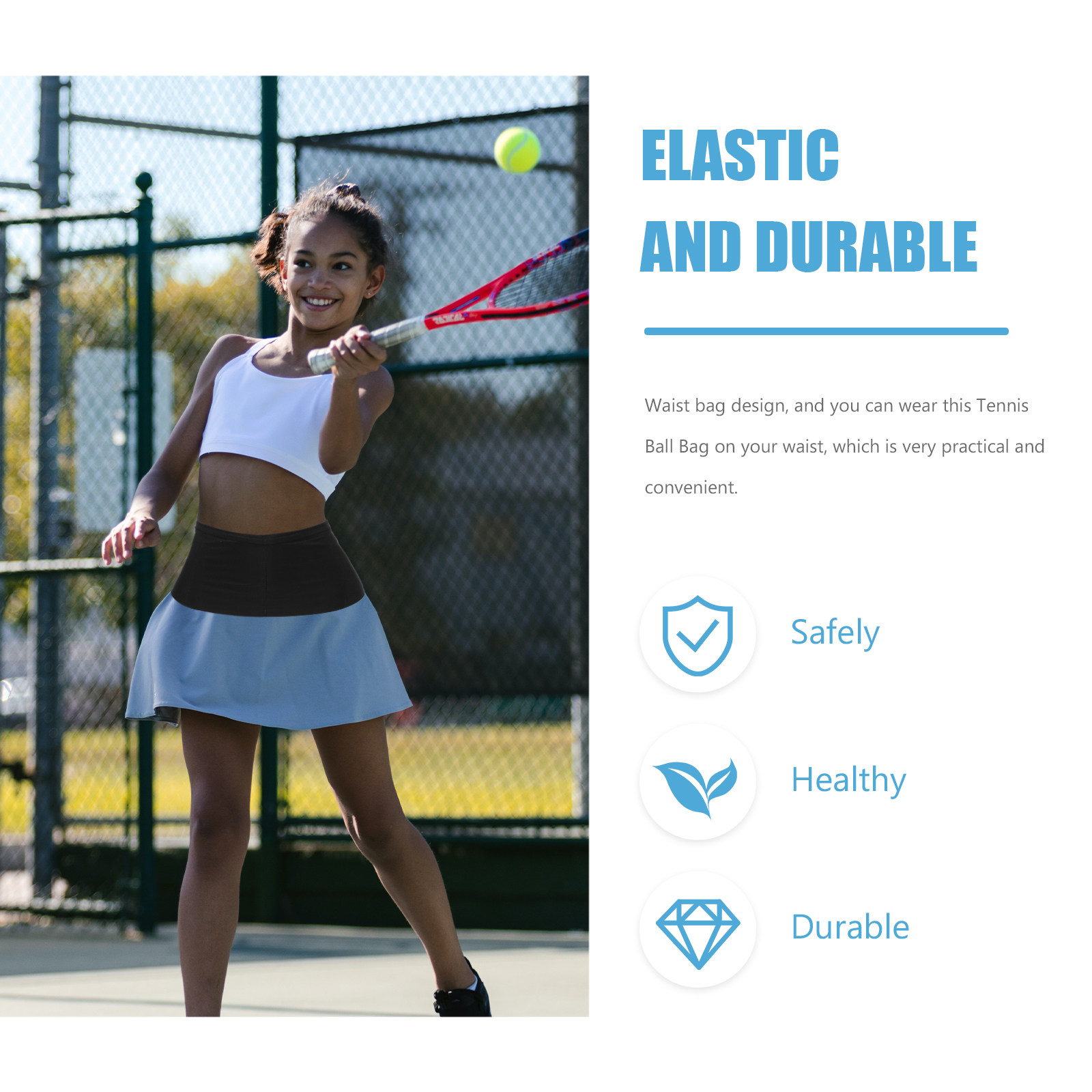 Tennis Ball Waist Bag Reusable - Sports Equipment Storage incelemesi ve fiyatı