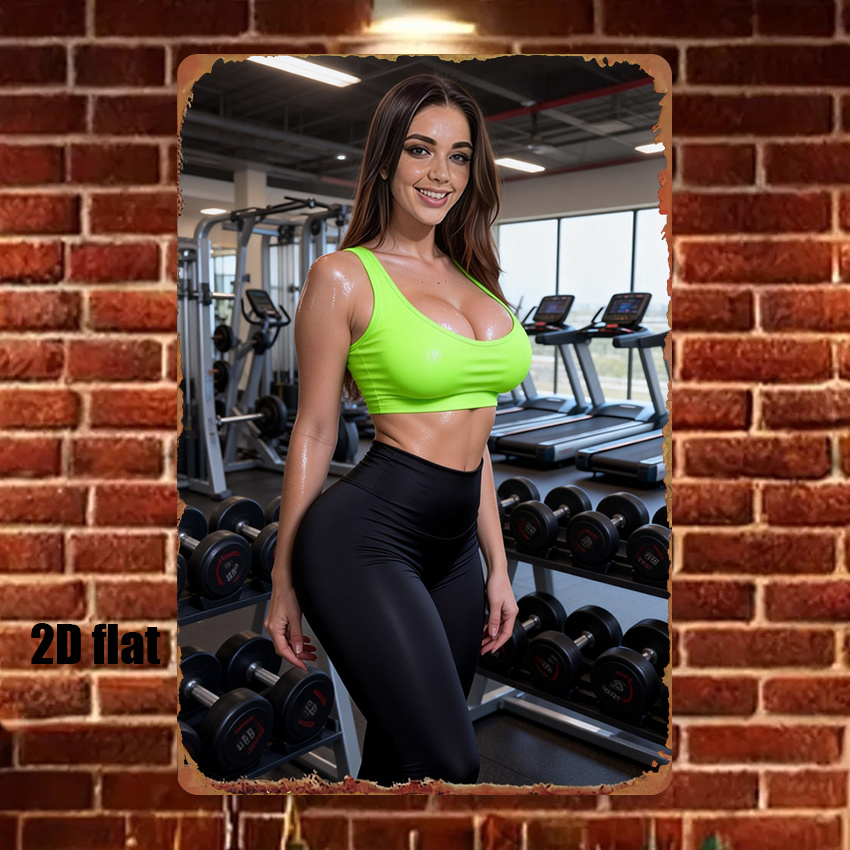 2D Flat Style Metal Sign Sexy  - Sports Equipment Background incelemesi ve fiyatı